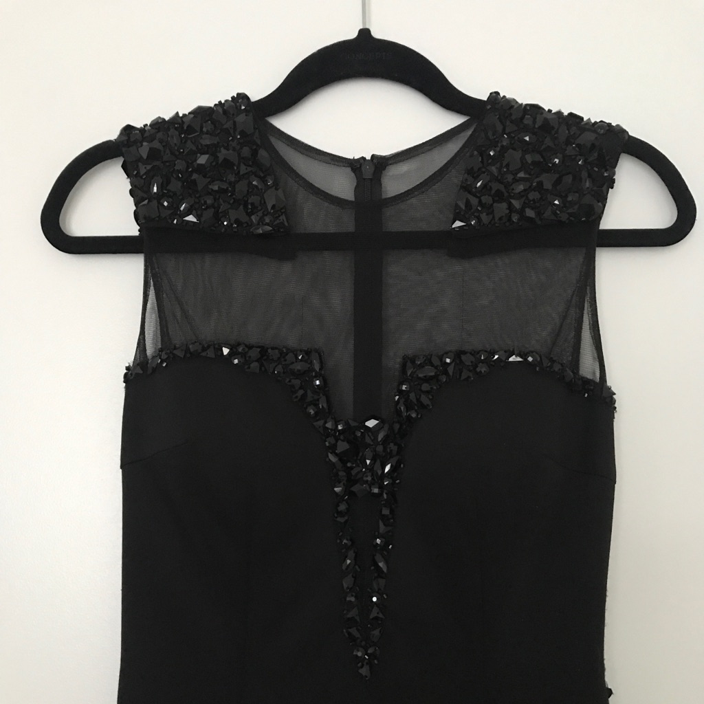 Black Lace Gown With Gems